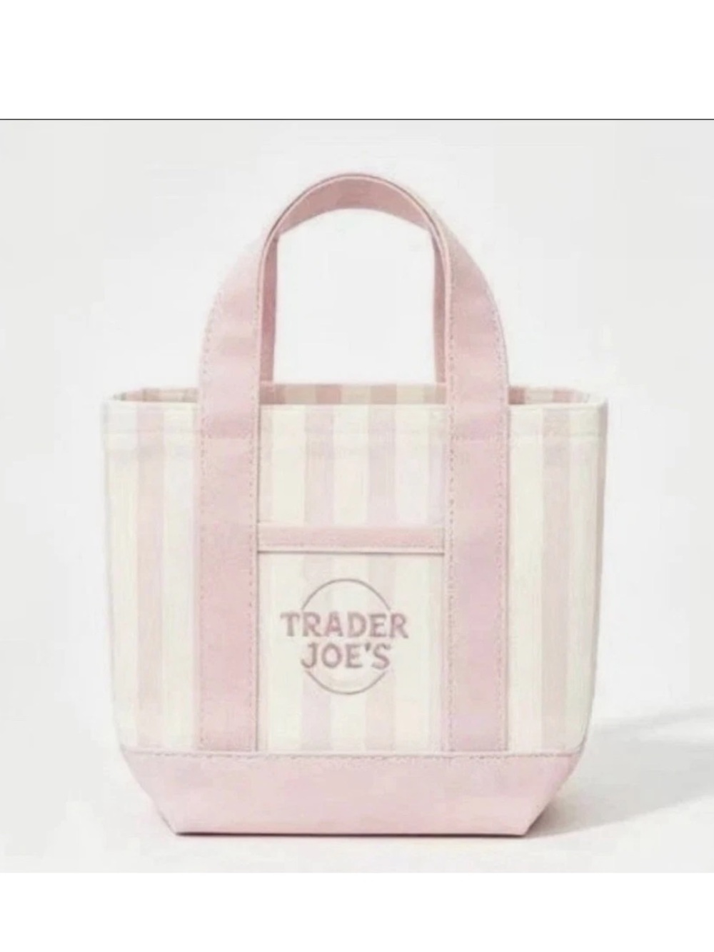 Trader Joe’s Pink Stripe Canvas Small Tote Bag-sold out in stores!